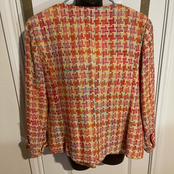 Multi color tweed blazer with buttons size 16 - Picture 4 of 4